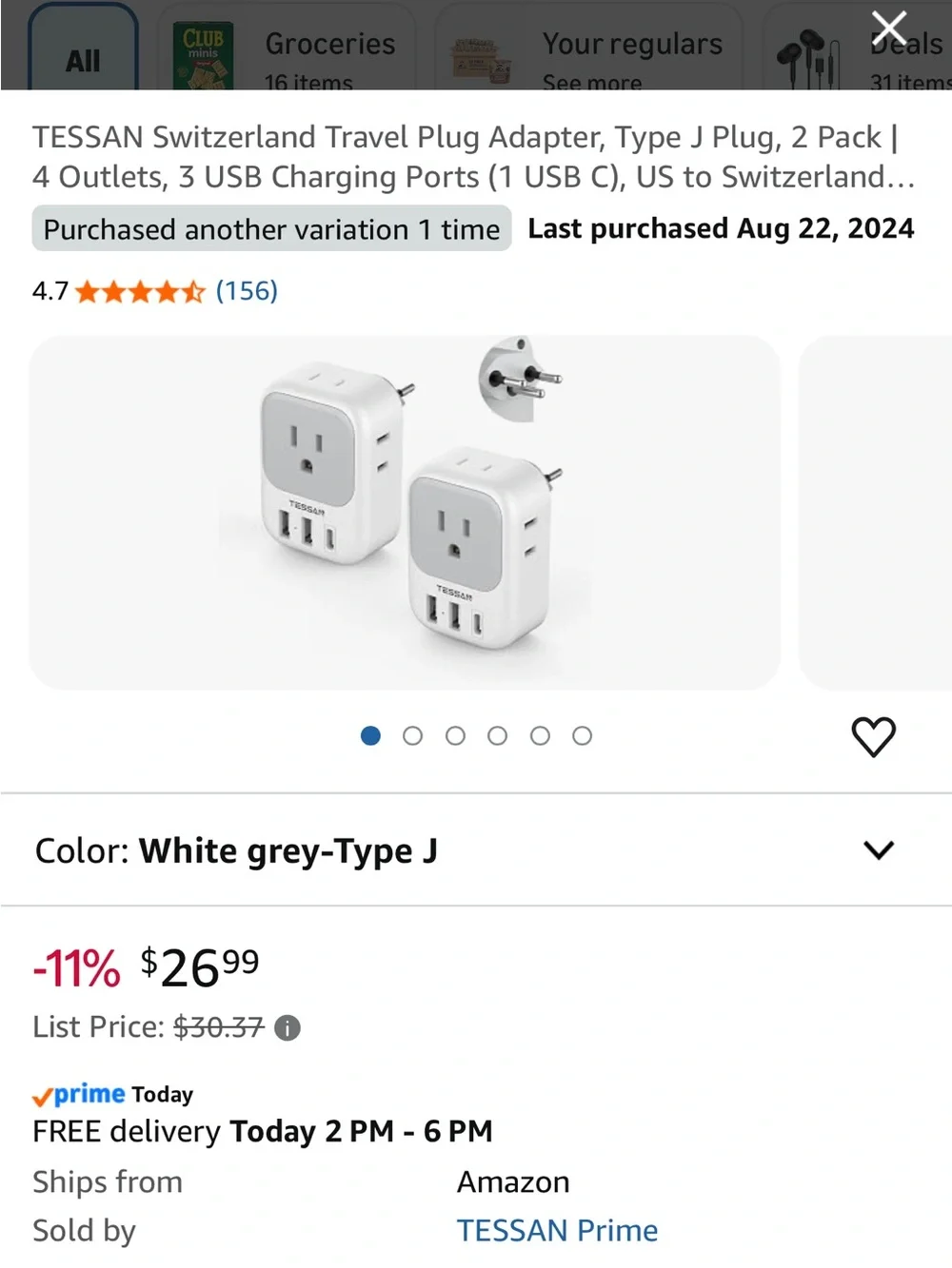 Tessan NEW White USB Wall Charger Adapter with US Outlet and USB Ports.